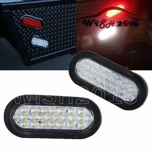 2x Luz de freno trasera de montaje en superficie ovalada 24 LED para camión remolque 6" 12V - Imagen 1 de 5