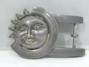 VINTAGE STERLING SILVER KIESELSTEIN CORD SUN BELT BUCKLE 2.48 TROY OZ - Picture 1 of 4