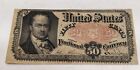 1875 Us Fractional Currency "Fifty Cents"! Fine! Old Us Paper Money Currency!