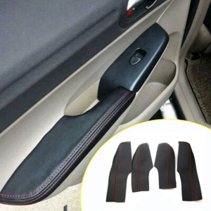 Leather 4 Door Handle Panel Armrest Cover For Honda Civic 8th Gen 2006-2011 - Picture 1 of 12