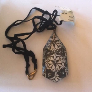 Nordstrom Lenore Solmo Glass Prism Necklace Strand Black Vintage 18" Signed - Picture 1 of 13