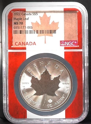2022 Canada $5 1oz Maple Leaf NGC MS70 - Image 1 of 2