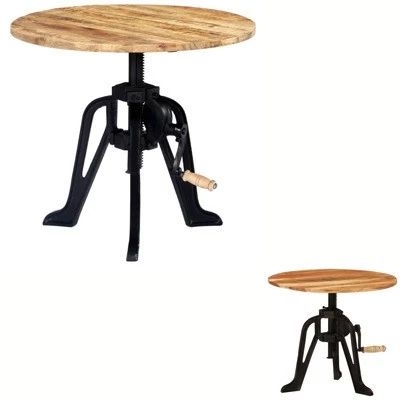 Side Table Cast Iron Furniture Multi Sizes Solid Wood Reclaimed/Mango vidaXL - image 1 of 3