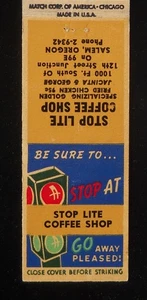 1950s Stop Lite Coffee Shop Golden Fried Chicken 95¢ Jacinta & George Salem OR - Bild 1 von 2