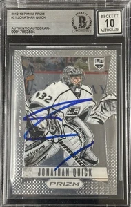 Jonathan Quick Signed 2013-14 Panini Prizm #148 BAS Autograph Grade 10 Card - Picture 1 of 2