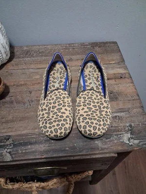 Мокасины без шнуровки ROTHYS Flats размер 4 леопардовый принт розовая белая спина б/у в отличном состоянии. Дети - Изображение 1 из 4