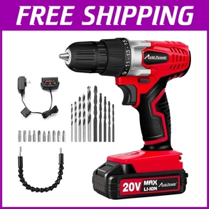 Versatile 20V Lithium-ion Drill Kit with 10 Driver Bits - Picture 1 of 9