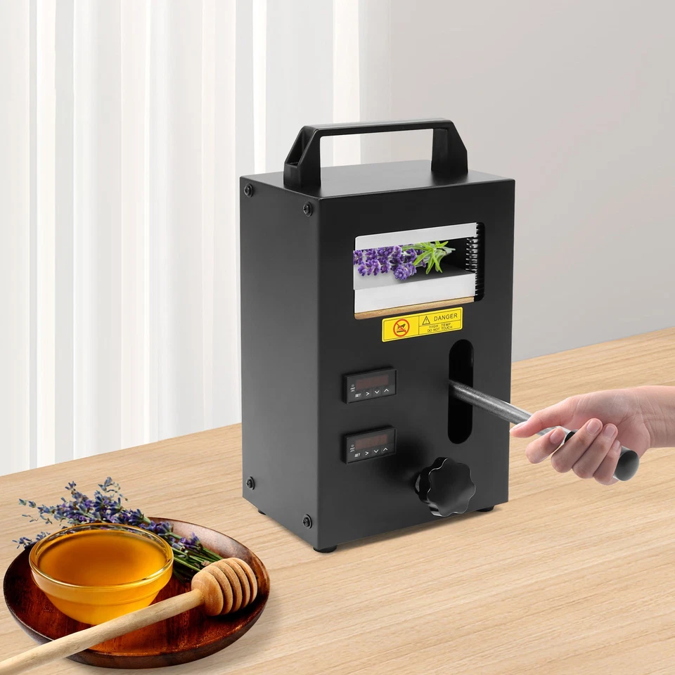 Prensa de calor hidráulica manual de 4 toneladas con placas térmicas dobles para estampado de aceite vegetal Foto 1 de 4