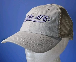 Gorra Base Eglin Fuerza Aérea Camionero Malla Trasera Sombrero Correa Trasera El Juego Beige - Imagen 1 de 8