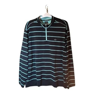 Maglione uomo Greg Norman Tasso Elba 1/4 zip blu navy e a righe acqua taglia 2XL - Foto 1 di 9