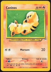 Pokemon Karte Caninos 68/105 Neo Destiny Französisch - Bild 1 von 2