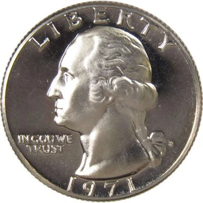 1971 S Washington Quarter Choice Proof 25c US Coin Collectible - Image 1 of 2