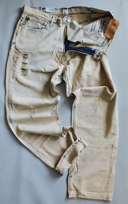 Levi's 541 Lavado Ácido Atlético Cónico PARA HOMBRES Cremallera Elástico JEANS DESGASTADOS: 36, 40 Foto 1 de 4