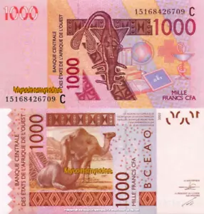 WEST AFRICAN STATES, BURKINA FASO, 1000 Francs, 2015, Code C, P315Co, UNC - Picture 1 of 3