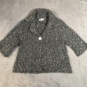 Kenar Cardigan Women Large Alpaca Mohair Wool Knit Knitted Chunky 3/4 Sleeve - Picture 1 of 14