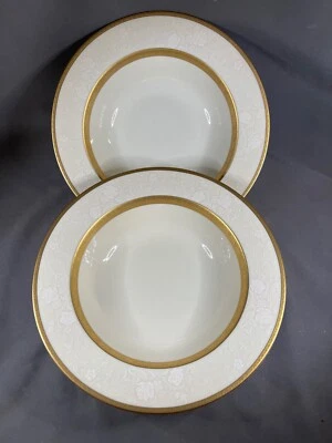 Cuenco de verduras antiguo de encaje Mikasa L5531 para servir 10" borde marfil y dorado 4257 Foto 1 de 4