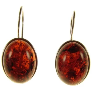 Boucles d'Oreilles Femme Ambre Argent 925 Bijoux - Picture 1 of 1