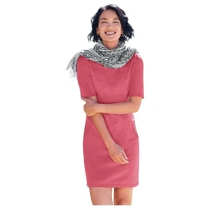 Sahalie Damen 2X einfarbiges Kurzarm Kleid mit Taschen - Bild 1 von 4