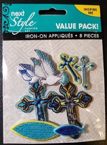Next Style Iron-On Appliques 8 pcs Religious Patches SEALED - Picture 1 of 10