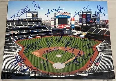 大卫·赖特纽约大都会队花旗球场签名 11x14 雷耶斯·格兰德森·塞斯佩德斯 — 第 1/4 张图片