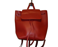 Mansur Gavriel Red Leather Backpack-Made in Italy