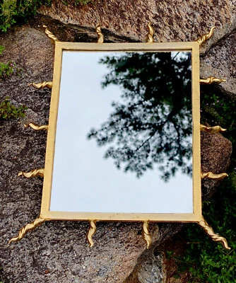 Mid Century Modern  Gold Flame Mirror -  By MODULUS  “Excellent “ - Image 1 of 4