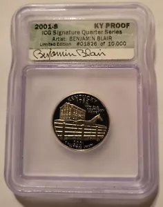 2001-S 25C Kentucky State Quarter ICG Signature Series | Benjamin Blair Signed - Picture 1 of 2