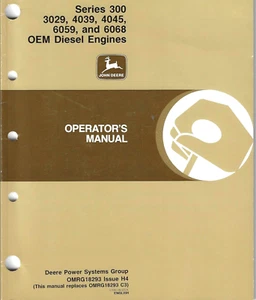 John Deere 300 Series 3029, 4039, 4045, 6059, 6068 Engines Ops Man OMRG 18293 H4 - Picture 1 of 2