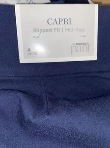 Christopher & Banks 4P NWT CAPRI Shaped Fit MID Rise pull on Pants Blue 5294 - Picture 1 of 7