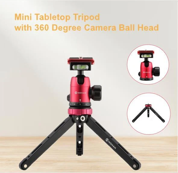 Mini trípode Moman con cabeza esférica 360° aleación de aluminio panorámica carga útil máxima 80 kg Foto 1 de 4