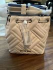Michael Kors Bucket Bag French white Quilted Leather Medium Peyton Handbag