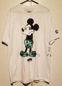 Neff X Disney Mickey Mouse Angry Mickey 1928 Floral White T-Shirt Size Large - Picture 1 of 6