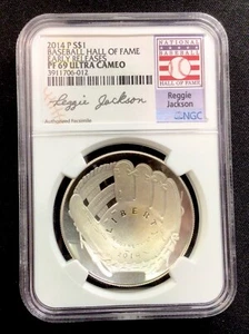 2014 P 1$ Baseball H.O.F. Early Releases NGC PF69 Ultra Cameo! Reggie Jackson! - Picture 1 of 2