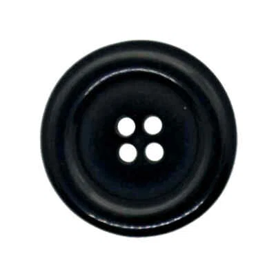BLACK 4 HOLE COAT CLOWN BUTTONS GLOSS 23mm 28mm - Image 1 of 2