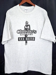 Vintage Y2K Christie's Cabaret XXX Rated Gentlemen's Strip Club T Shirt XL NC - Picture 1 of 7