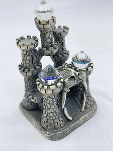 Vintage large pewter medieval castle and 3 Crystals 3 1/2” x 2 1/2”￼￼ figurine￼ - Picture 1 of 10