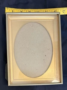 VTG Deep Gold Oval Mat 6x8” Picture Frame Gold Ornate insert Standing Hanging - Picture 1 of 7