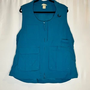 Duluth Trading Heirloom Gardening Vest Women XL Teal Ripstop Work Utility Top - Picture 1 of 12