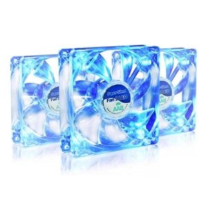 3x AABCOOLING SUPER SILENT FAN 9 BLUE LED-92mm FAN PC FAN COMPUTER QUIET CASE - Picture 1 of 7