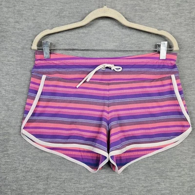 Pantalón Corto de Natación Athleta Para Mujer Rosa Multicolor Rayas Tirar con Cordón Talla M Foto 1 de 4