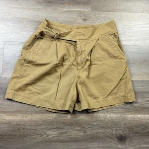 POLO RALPH LAUREN Women Size 14 Cotton Buckled Khaki Drill Shorts - Picture 1 of 10