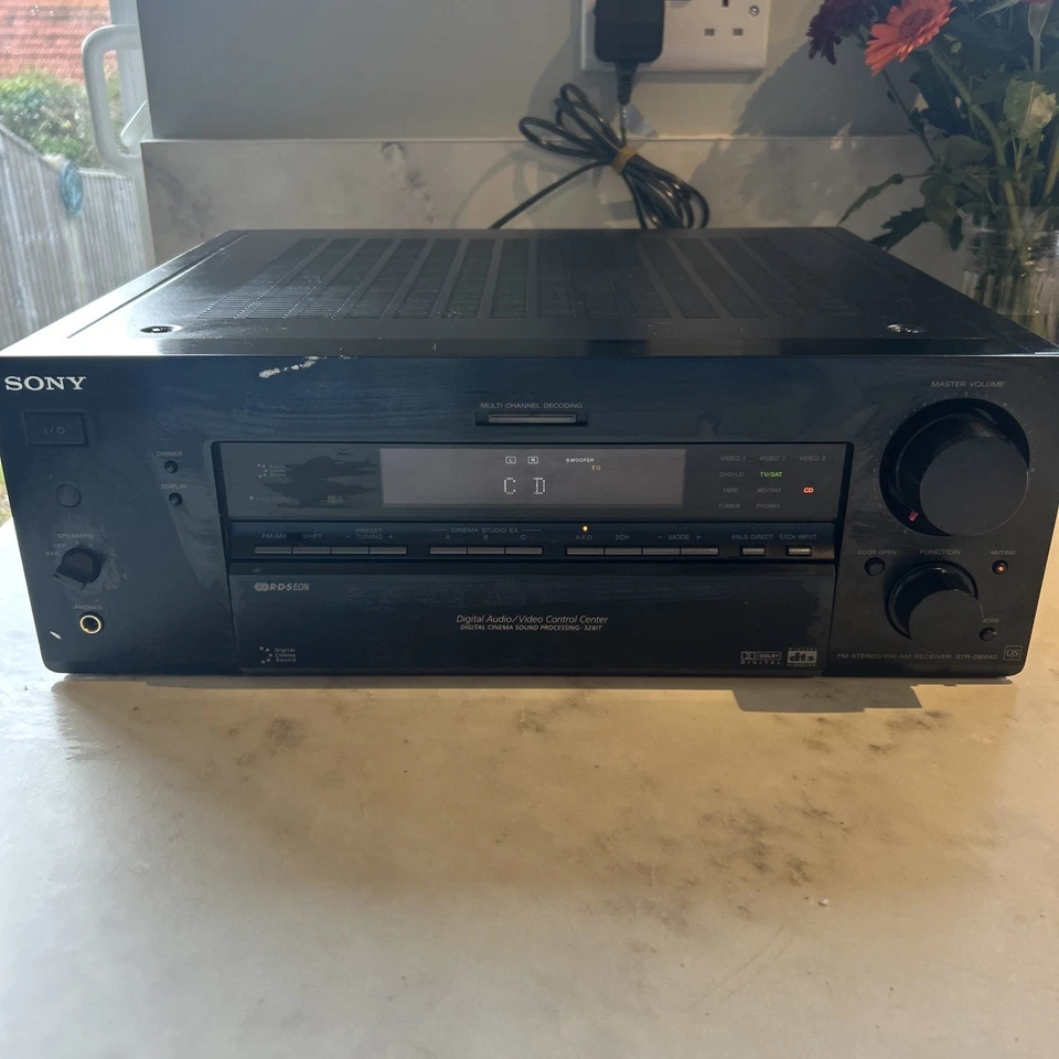 Sony STR-DB940 QS FM Stereo FM/AM Receiver Phono CD Tape Inputs Black  - Image 1 of 4