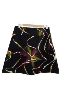 DESIGUAL Ladies UK 12 Black Vintage Y2K Abstract Wool A-Line Skirt Pre - Loved - Picture 1 of 10