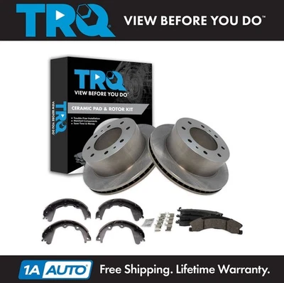 TRQ Rear Brake Pad & Rotor Kit Ceramic For 2016-2019 Chevrolet Suburban 3500 HD - Image 1 of 4