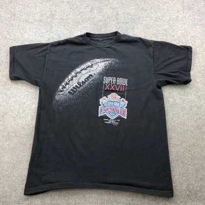 Camiseta De Colección Super Bowl XXVII Para Hombres Grande Negra NFL Fútbol Pasadena Años 90 Camiseta Foto 1 de 4
