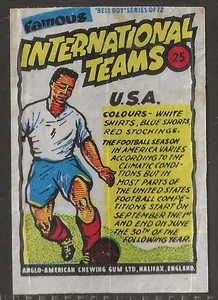 ANGLO-FAMOUS INTERNATIONAL TEAMS FOOTBALL 1960-#25- U.S.A. USA - Picture 1 of 2