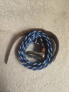 Dxl Big And Tall Jive Leather Belt Blue Woven Belt 48" Long - Picture 1 of 5