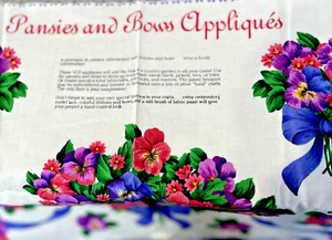 pannello tessuto PANSIES & FIOCCHI senza cuciture APPLIQUES 17x42" uso rete fusibile, no cucitura - Foto 1 di 10