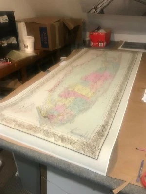 Long Island New York Vintage Map 1855 36" X 88" - Image 1 of 4