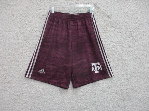 Adidas A&M Aggies Shorts Medium Adult Red Logo Stretch Modern Fit Casual Mens M Cover